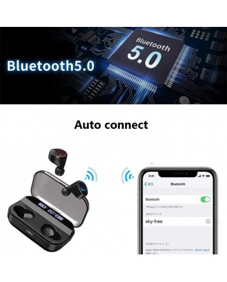 Wireless Earbuds, BLZK Latest Bluetooth 5.0 True Wireless Bluetooth Earbuds, with bass 3D Stereo Sound Wireless Headphones, Built-in Microphone LED Digital Shows Charging Charge (Black) Wireless Earbuds, BLZK Latest Bluetooth 5.0 True Wireless Bluetooth Earbuds, with bass 3D Stereo Sound Wireless Headphones, Built-in Microphone LED Digital Shows Charging Charge (Black)